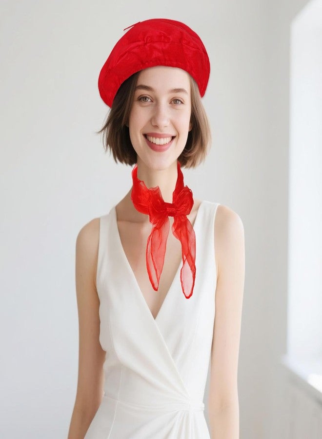 Sdfvsdg Classic French Beret Hats for Women Man Painter Hat Beret with Silky Scarf Solid Color French Beanie Cap - Image 5